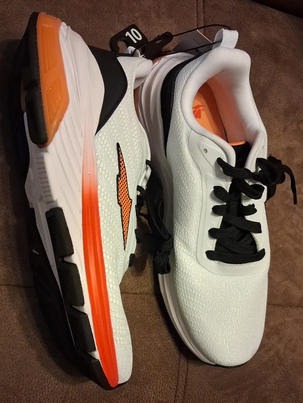 Avia Men's Hypersonic Orange And White Breathable Athletic Shoes 10